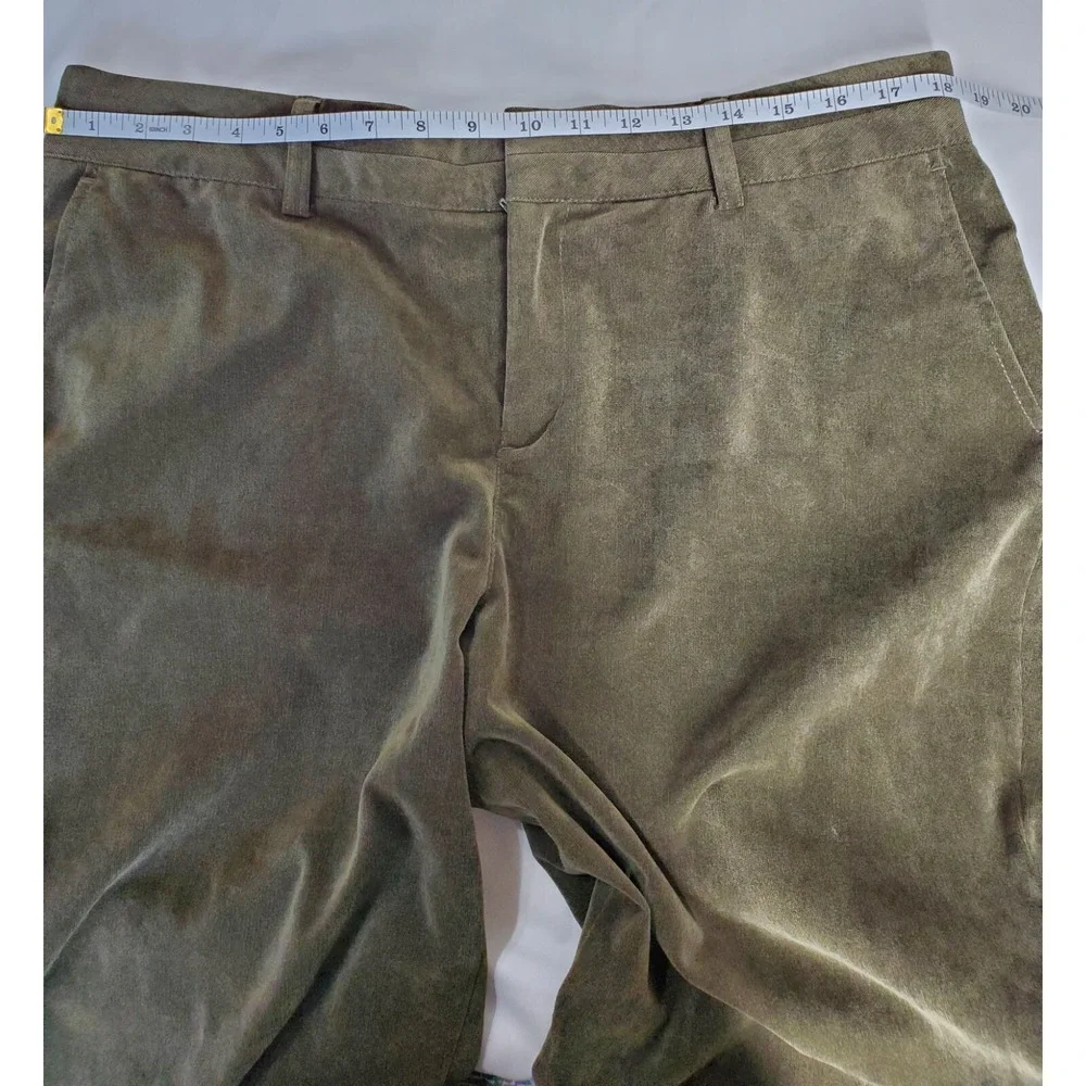 coldwater creek pants, avocado green velvet, size L,‎ 36W29L
